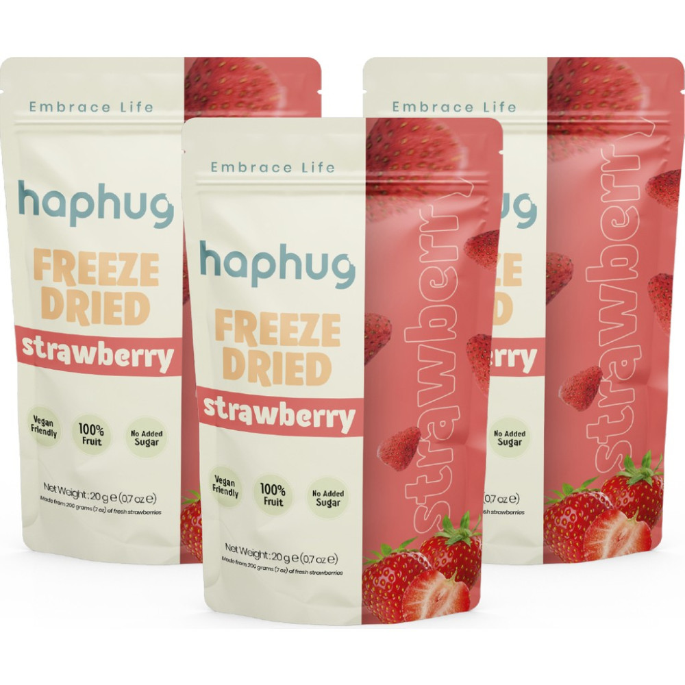 Haphug 3'lü Paket Freeze Dried Bütün Çilek 3x20 gr - 60 gr Kuru Meyve Fiyatı