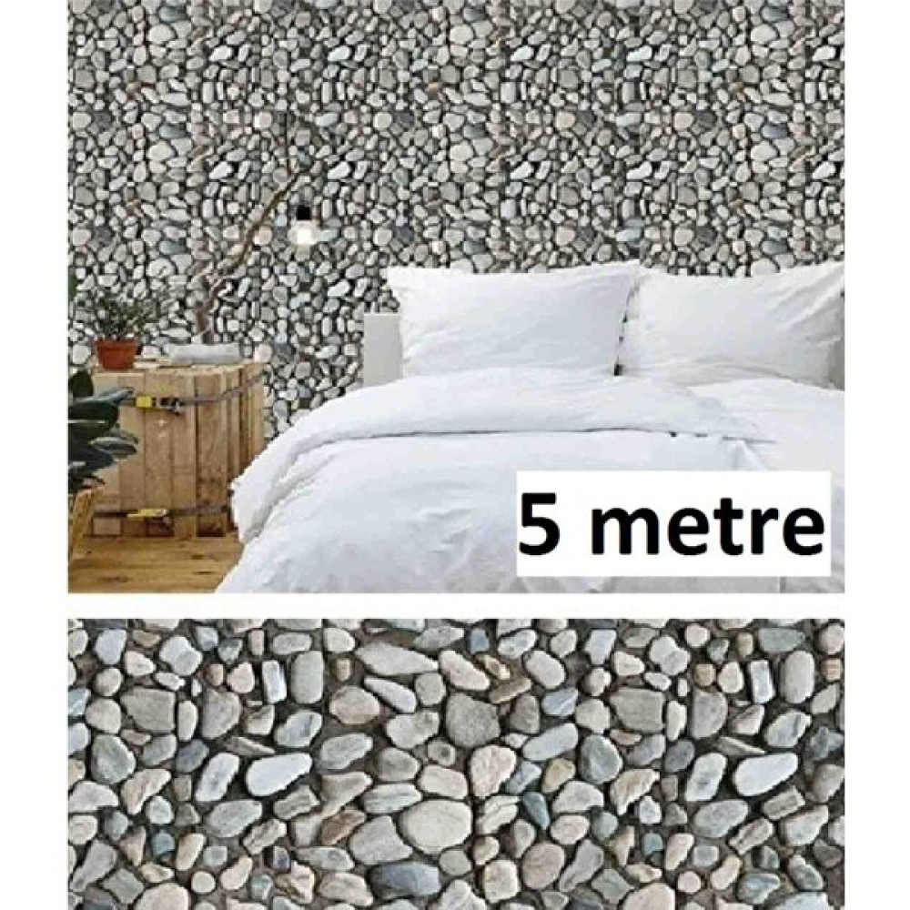 Happier Çakıl Taşı Desenli Kendinden Yapışkanlı Kaplama Folyosu 5 Metre x 60 cm - Duvar & Dolap & Raf Pürüzsüz Olan Tüm Yüzeyleri Kaplar Duvar Kağıdı Fiyatı