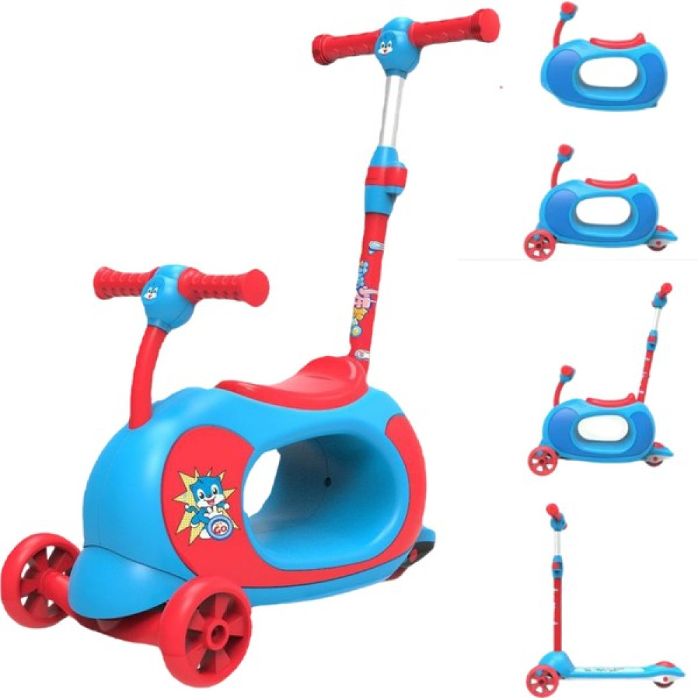 Happy 4'ü 1 Arada Çocuk Scooter 1 Yaşındaki Bebek Oturabilir ve Kayabilir (Yurt Dışından) - Mavi Açık Hava, Deniz ve Spor Oyuncakları Fiyatı