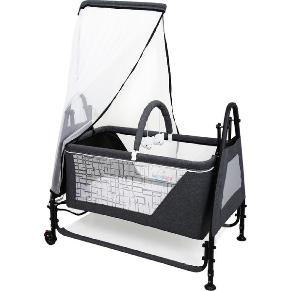 Happy Baby Elit Keten Beşik - EN : 50 CM - BOY :96 CM - YÜKSEKLİK :143 CM - DERİNLİK :40 CM - Füme Beşik Fiyatı