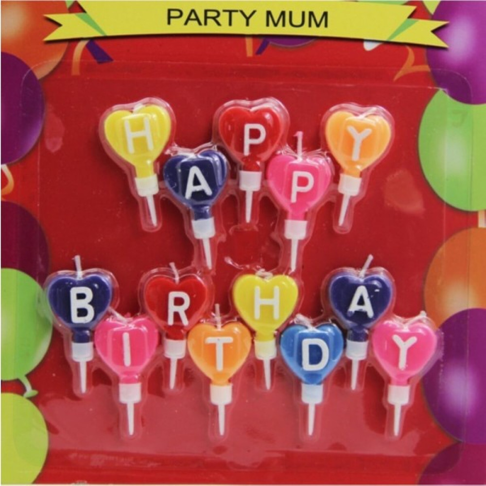 Happy Birthday Kalp Şeklinde Renkli Harf Pasta Mum Seti 4x2.5 cm Oto Boyaları Fiyatı