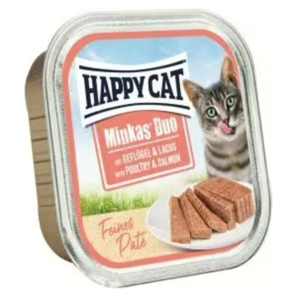 Happy Cat Minkas Duo Tavuk ve Somonlu Yetişkin Kedi Konservesi 100 gr (2 Adet) Evcil Hayvan Ürünleri Fiyatı
