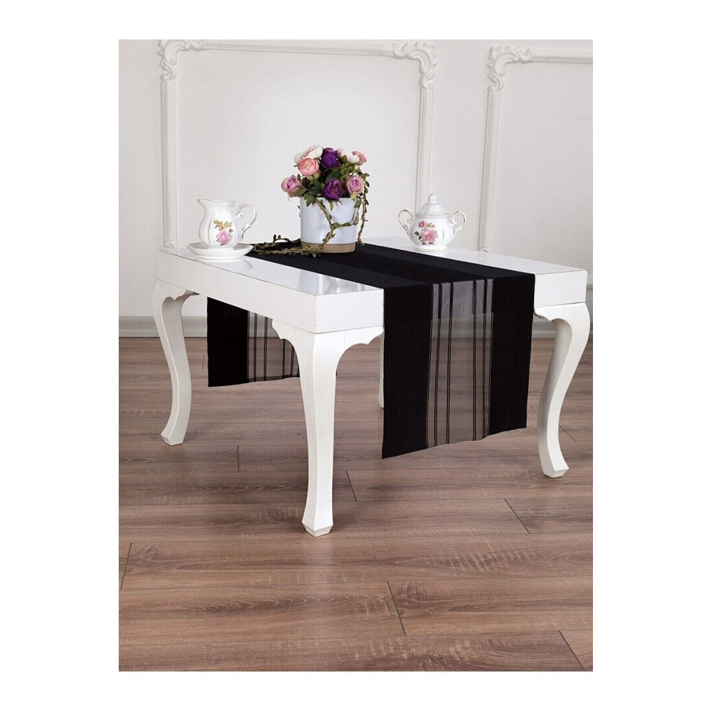 HAPPY CONCEPT Siyah Runner Amerikan Servis Masa Örtüsü 40x140 Runner Fiyatı