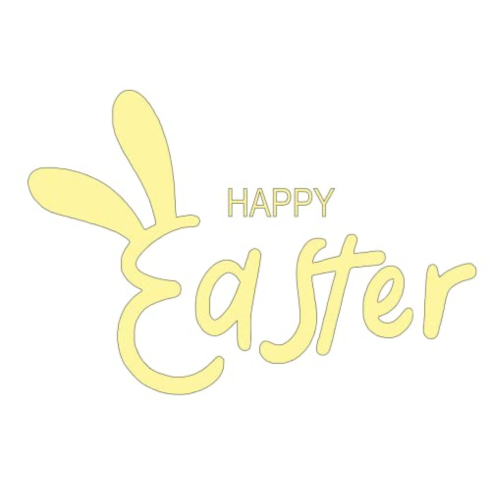 Happy Easter Vinyl Decal (Pale Yellow)