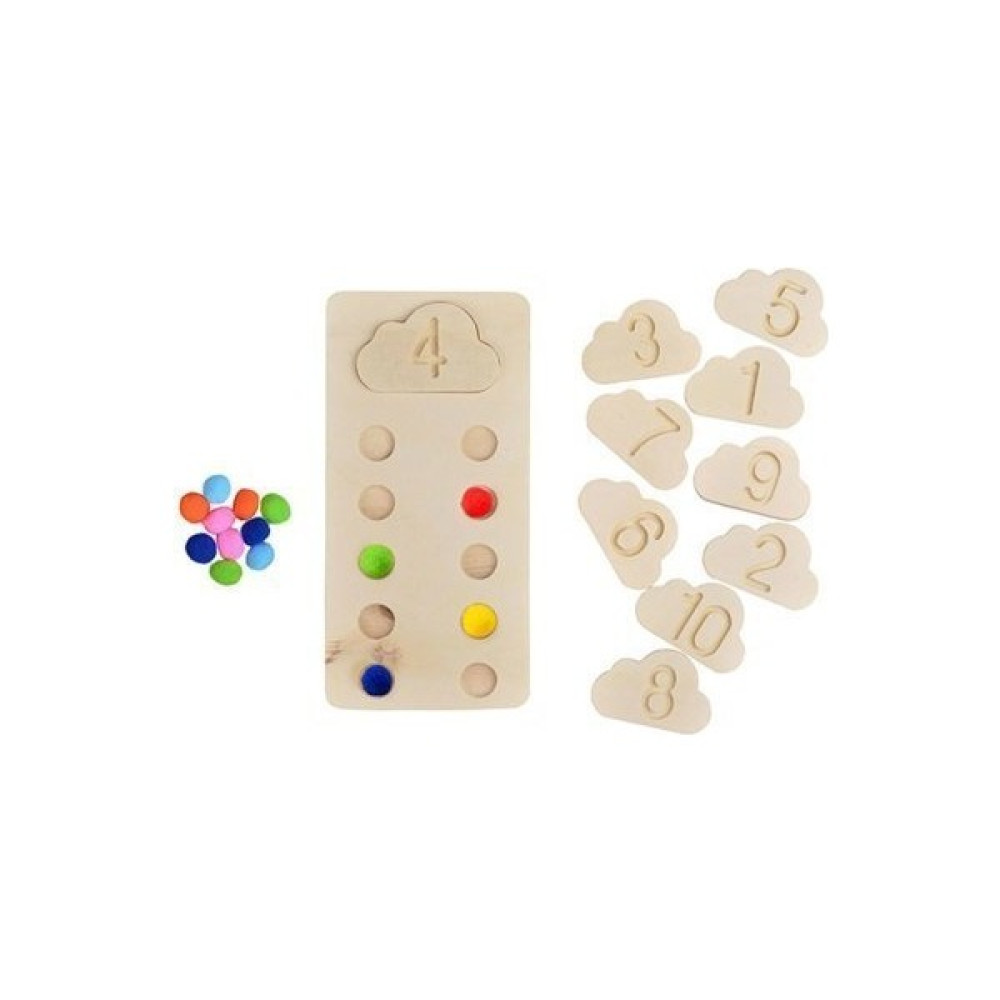 Happy Junior Montessori Eğitici Oyuncak Keçe Ponponlu Bulutlar - Renkli Bebek Oyuncakları Fiyatı