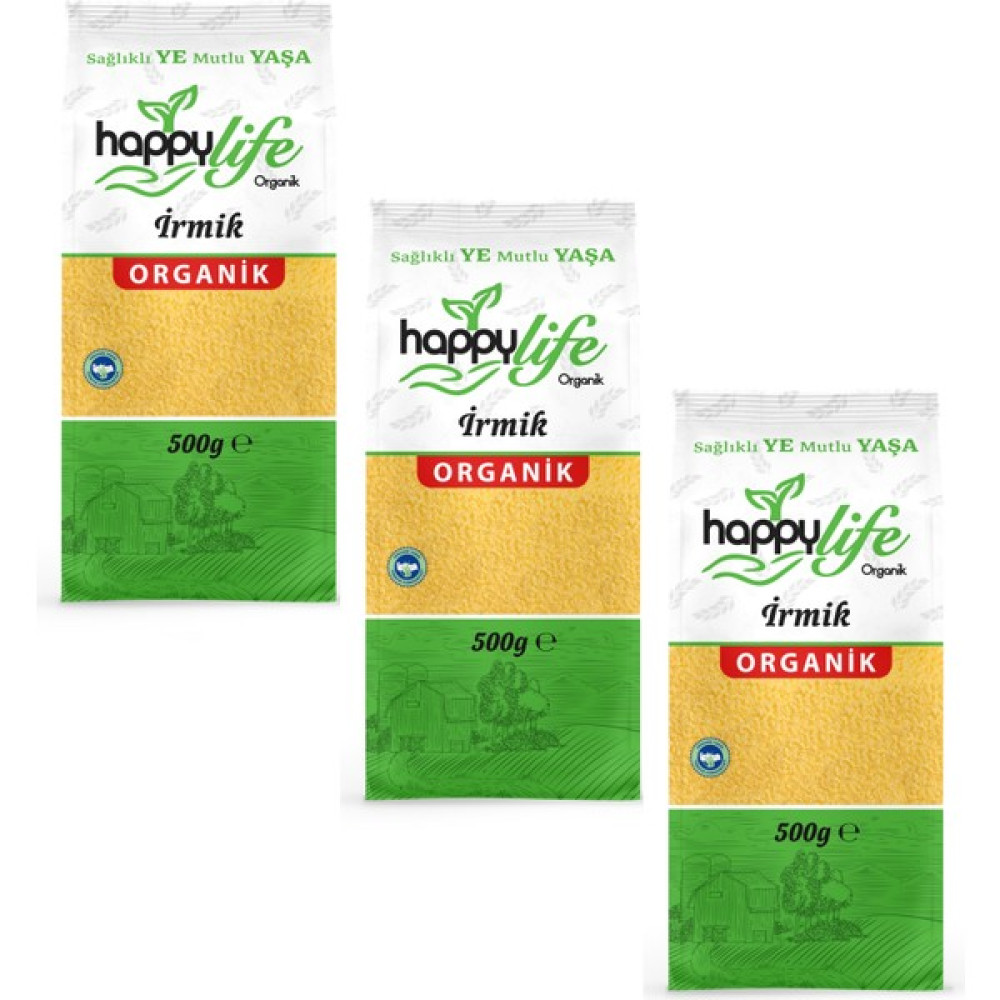 Happy Life Organik İrmik 500Gr X 3 Adet - 500 gr Oto Boyaları Fiyatı