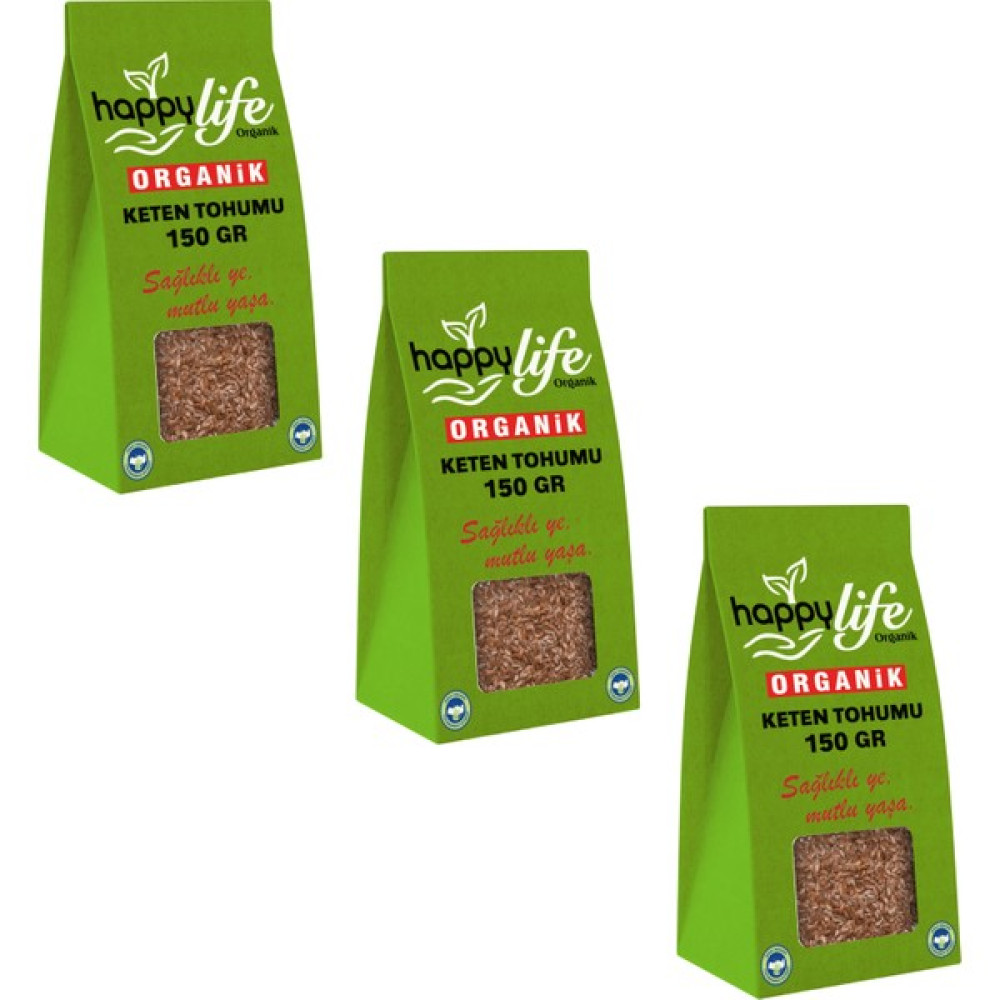 Happy Life Organik Keten Tohumu 150 gr x 3 Adet - 450 gr Oto Boyaları Fiyatı