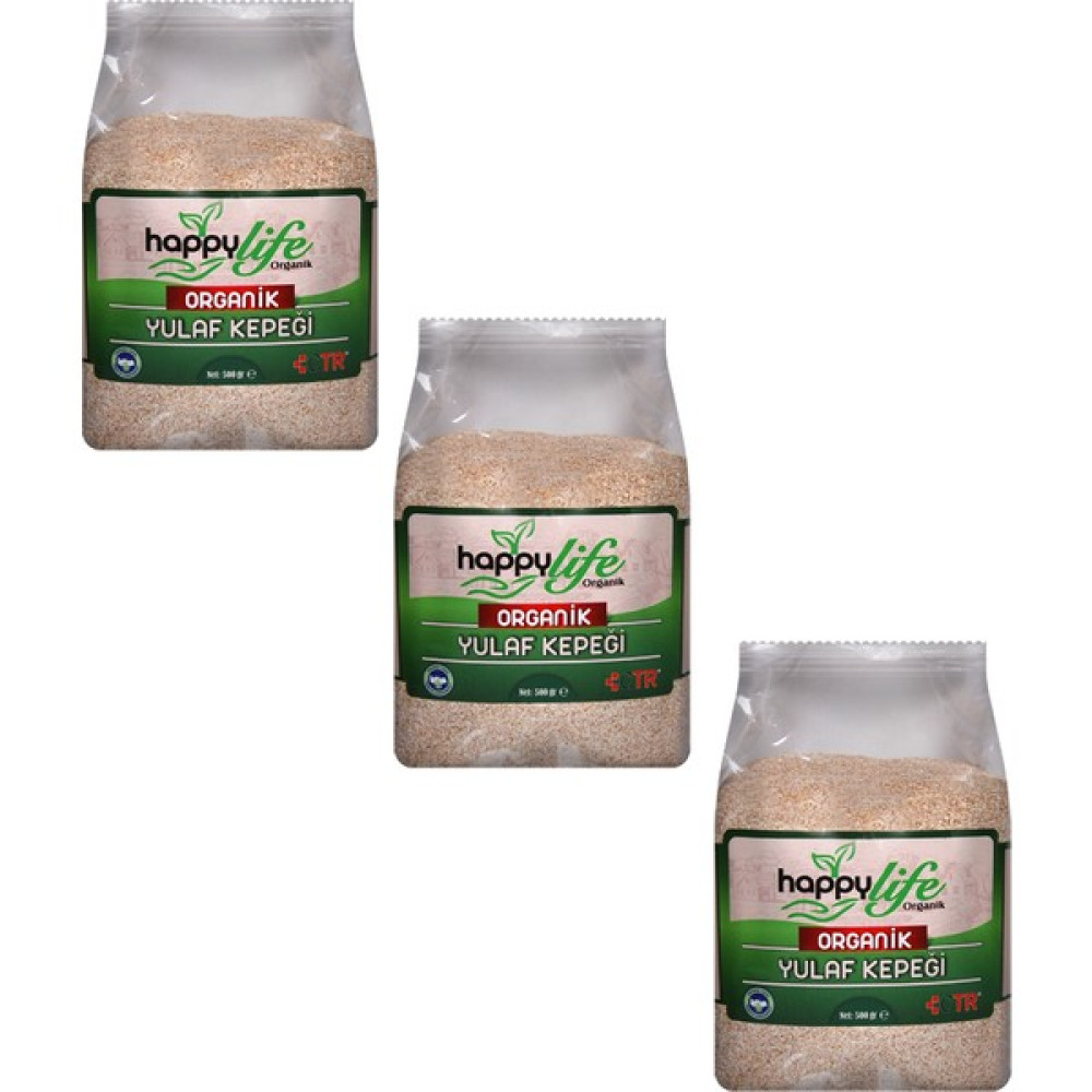 Happy Life Organik Yulaf Kepeği 500 gr x 3 Adet - 1,5 kg Diğer Fiyatı
