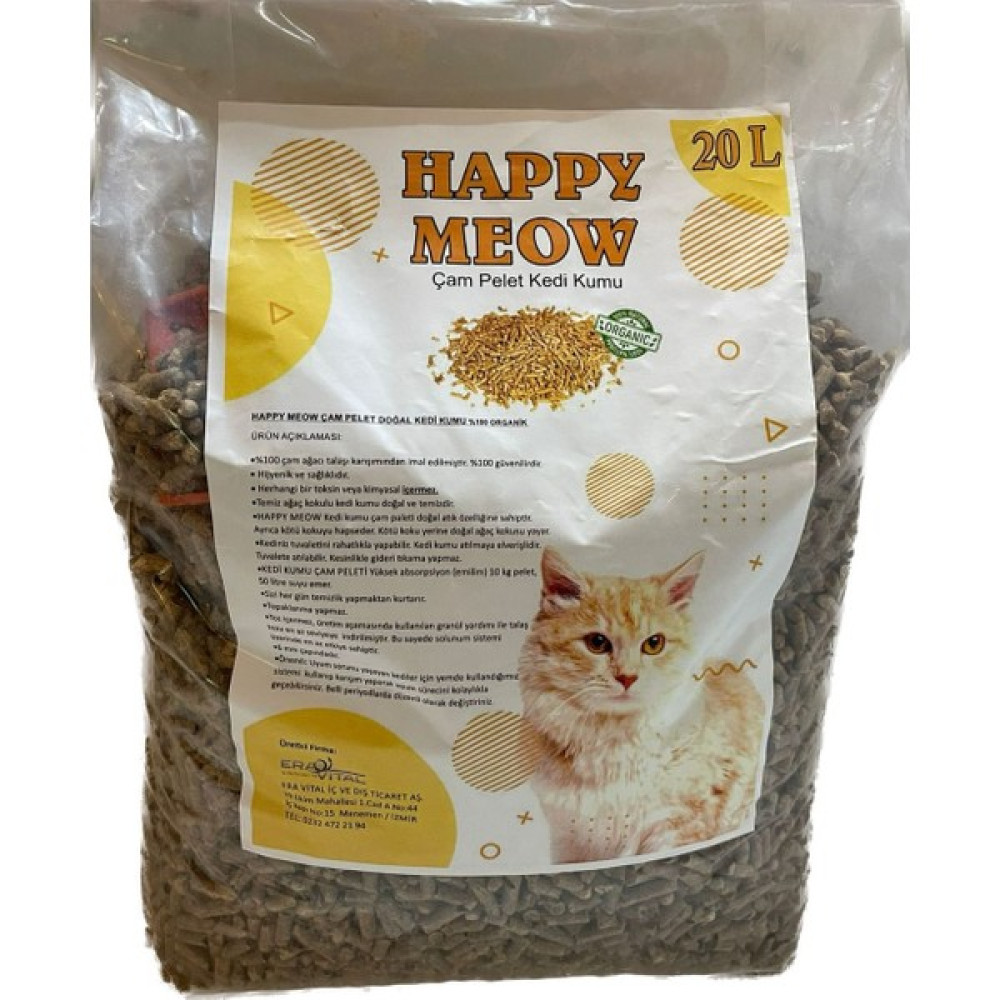 Happy Meow Çam Pelet Doğal Kedi Kumu %100 Organik 20LİTRE (Kürek Hediyeli) Evcil Hayvan Ürünleri Fiyatı