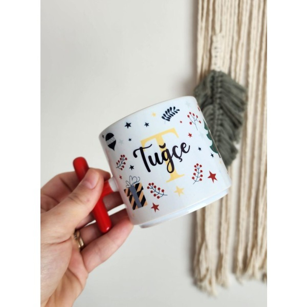 Happy Mountains Kişiye Özel Isme Özel Yılbaşı Temalı Happy New Year Design T Kupa Bardak Latte Fincanı - 1 Adet - Beyaz - 200 ml Fincan / Bardak / Kahve Takımı Fiyatı