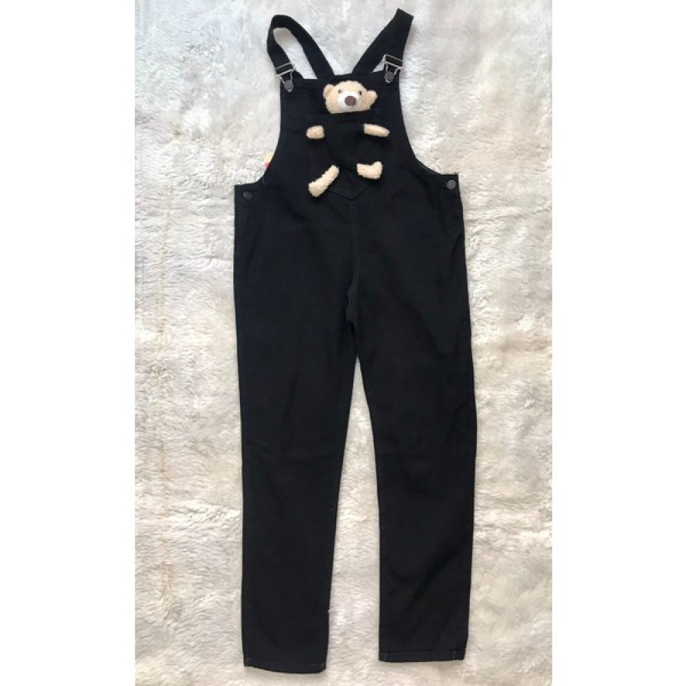 Happy Robin Life Çocuk Unisex Ayıcıklı Siyah Kot Salopet Kız Çocuk Tulum ve Salopet Fiyatı