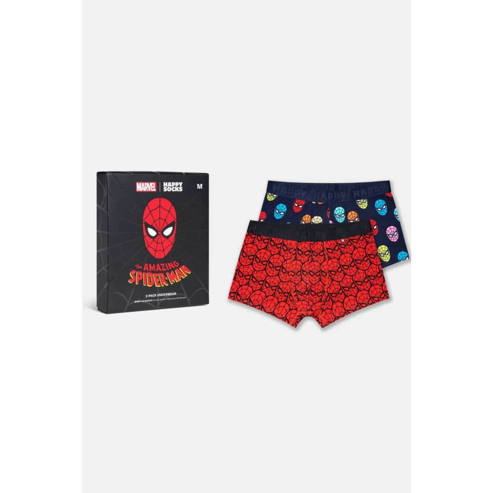 Happy Socks - Çok Renkli Spıder-Man Desenli 2\'li Boxer Seti Erkek Boxer Fiyatı