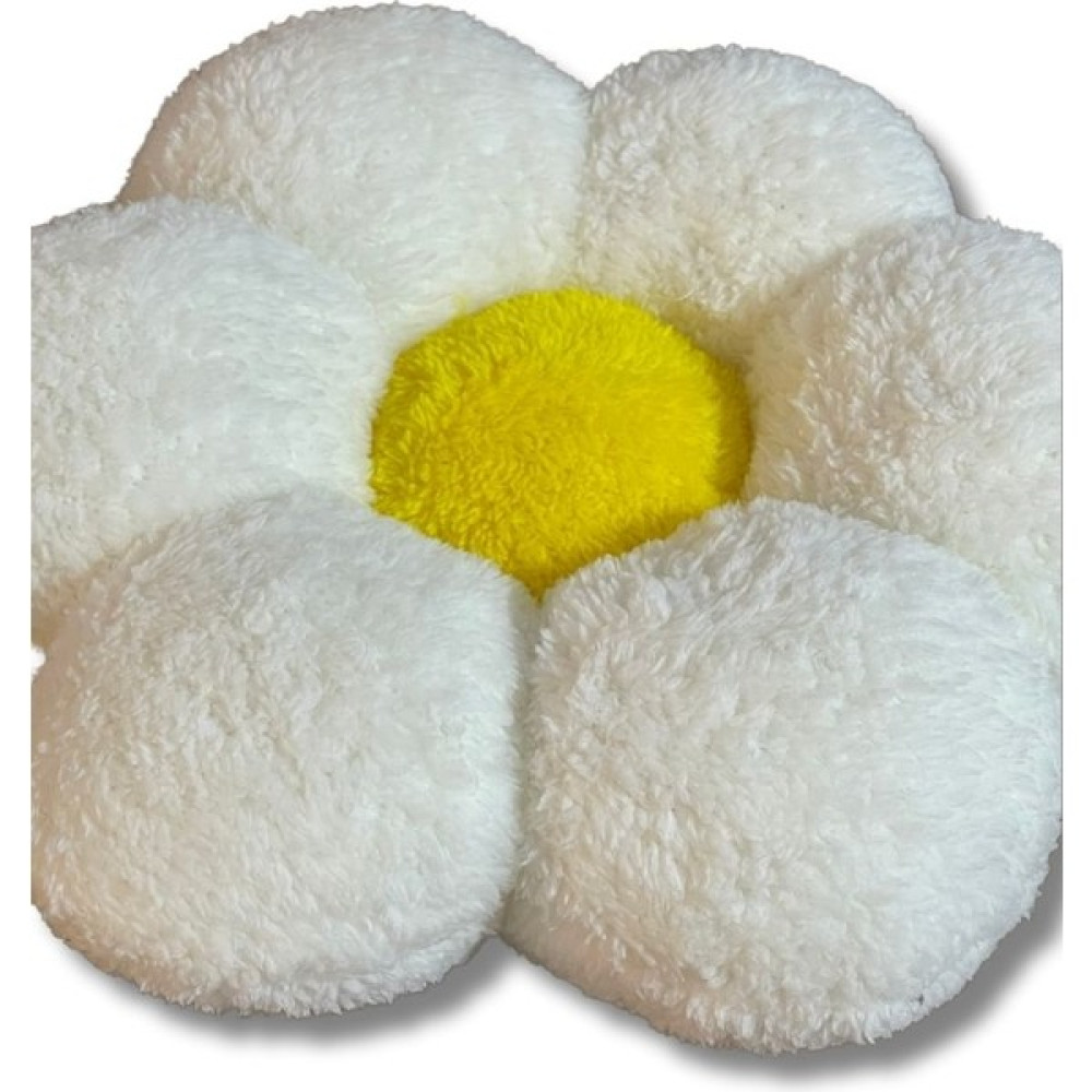 Happy Tekst Happyteks Papatya Dekoratif Peluş Yastık Sevimli Puf Yılbaşı Sarıgöbek - 40 x 40 cm - Açık Sarı Kırlent / Mobilya Yastığı Fiyatı