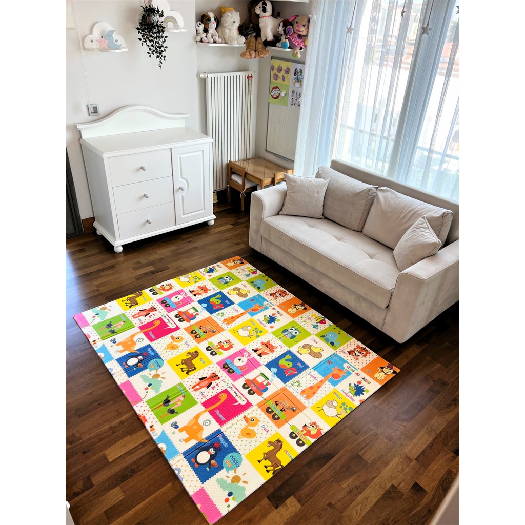 Happy Twins Baby & Tree Katlanabilir Çift Taraflı Oyun Matı 150X180X1CM - Renkli - 150 x 200 x 1 cm SSD / Solid State Drive Fiyatı