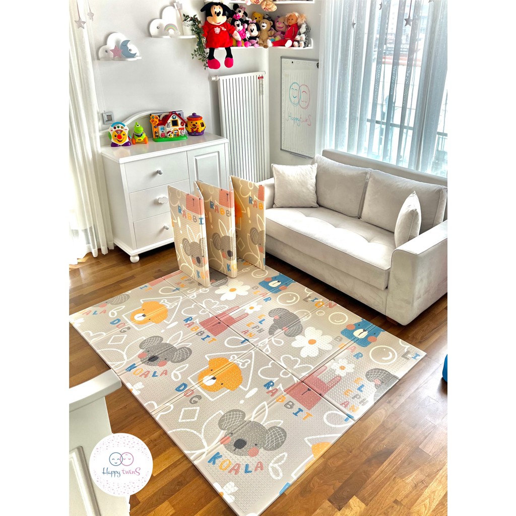 Happy Twins Happy Animals Katlanabilir Çift Taraflı Oyun Matı 150X200X1CM - 150 x 200 x 1 cm - Renkli Diğer Fiyatı