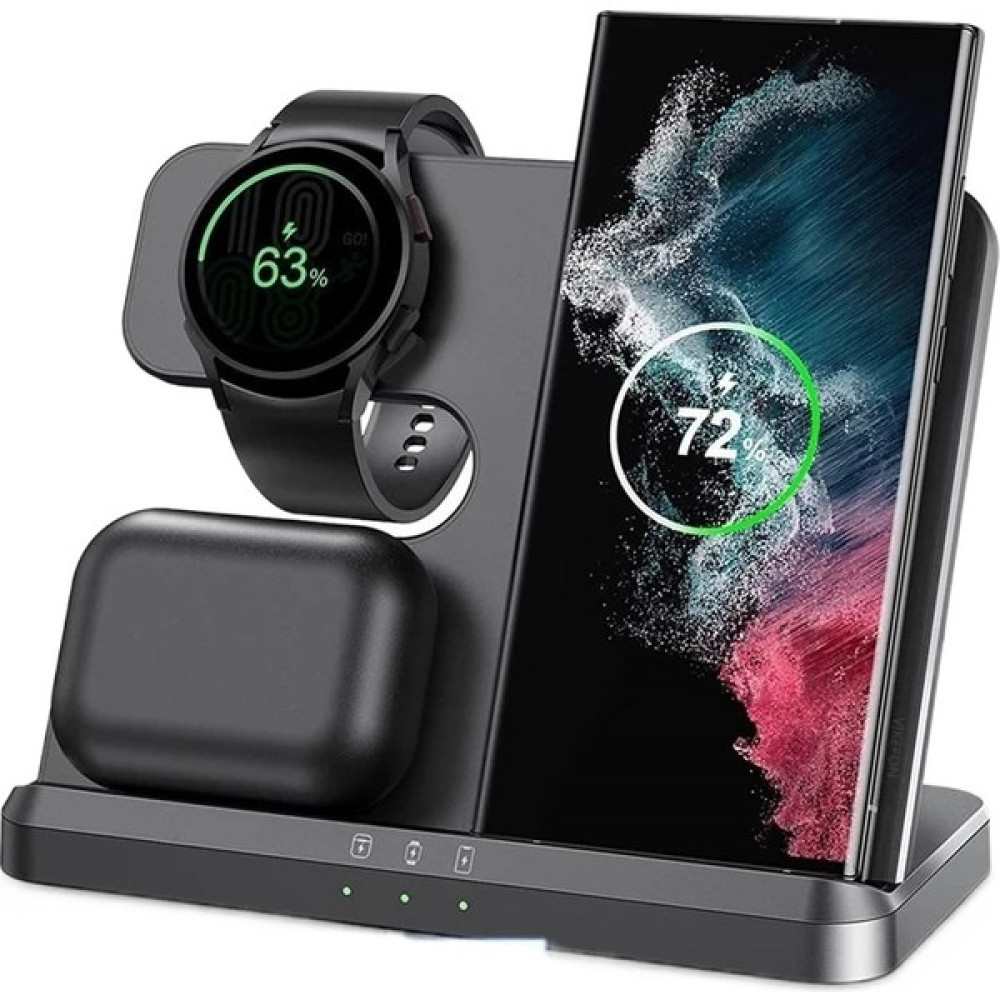 Happy World Shopping 30W 3 In 1 Kablosuz Şarj Standı Samsung S22 S21 S20 Ultra Galaxy Izle 5 4 3 Aktif 2/1 Tomurcuklar Qi Hızlı Şarj Dock Istasyonu... Cep Telefonu Şarj Cihazı Fiyatı