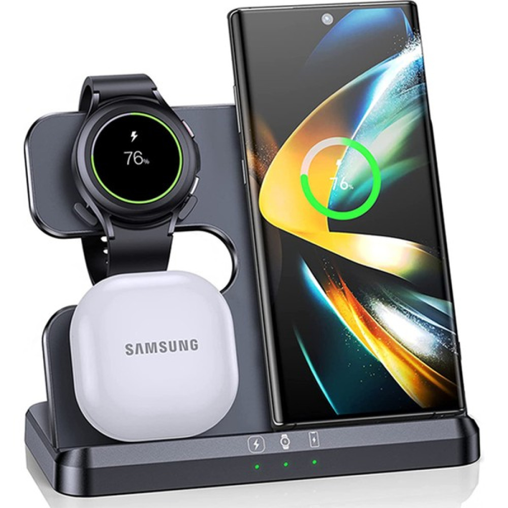 Happy World Shopping 30W 3 ü 1 Arada Kablosuz Şarj Standı - Siyah (Yurt Dışından) Cep Telefonu Şarj Cihazı Fiyatı