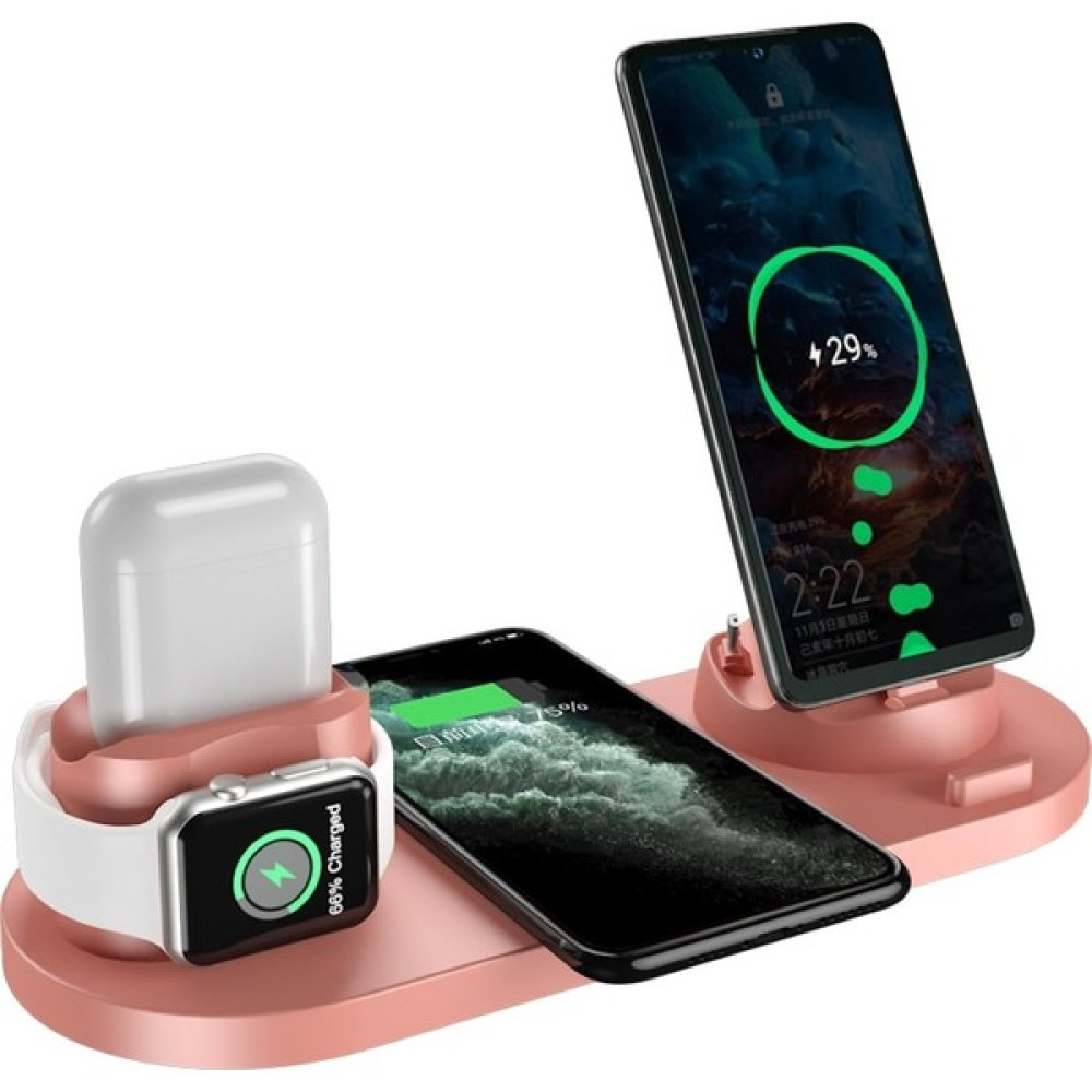 Happy World Shopping 6 In 1 Kablosuz Şarj Cihazı 15 W Stand Pedi iPhone 14 13 12 Apple Watch Kulaklık Hızlı Şarj Dock Istasyonu Iwatch 7 6 (Yurt Dı... Cep Telefonu Şarj Cihazı Fiyatı