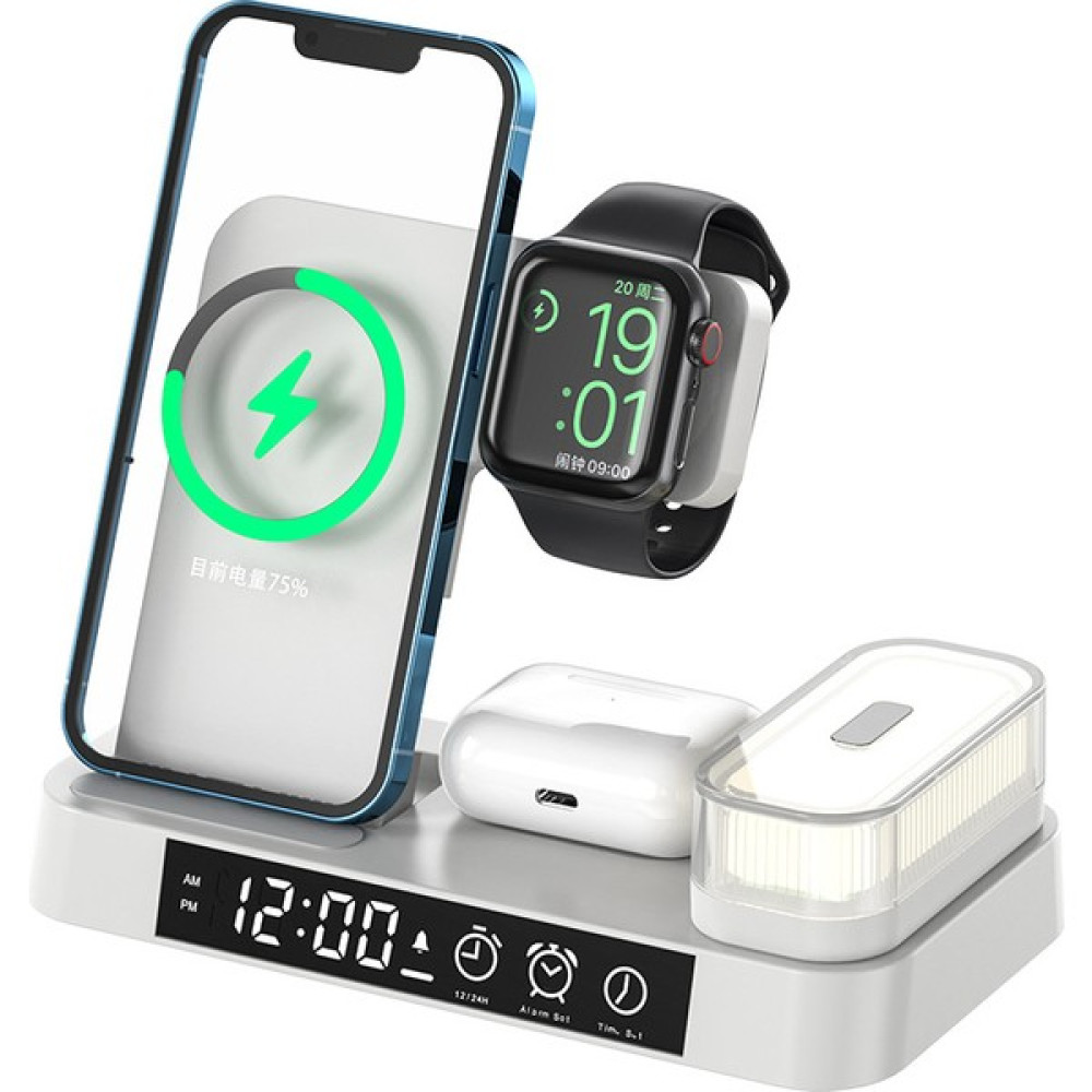 Happy World Shopping Kablosuz Şarj Cihazı 3'ü 1 Arada iPhone Iwatch Kulaklık 15W Qi Lambalı Daha Hızlı Şarj İstasyonu / iPhone Iwatch Xiaomi Samsun... Cep Telefonu Şarj Cihazı Fiyatı