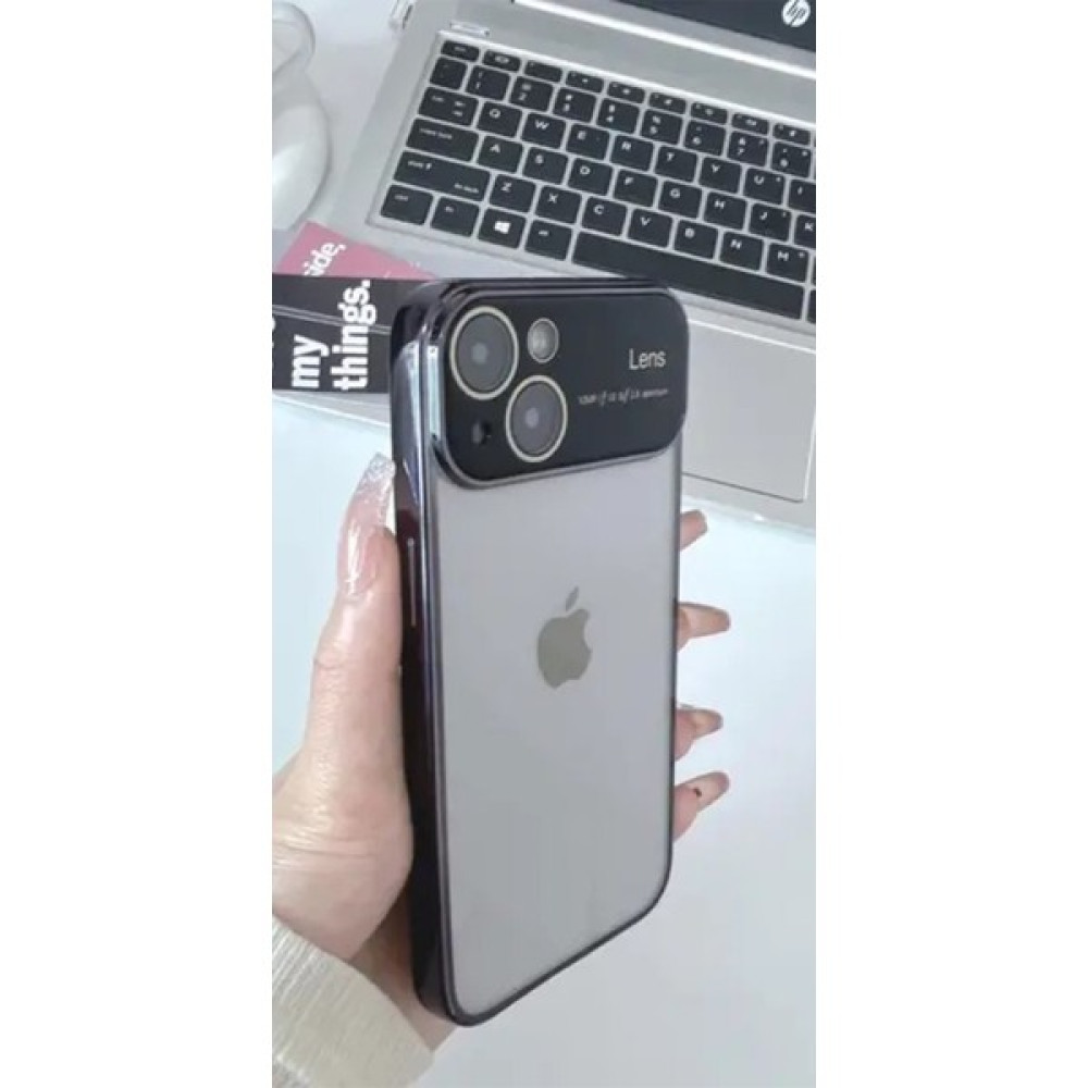 HappyCase Iphone 13 Kamera Korumalı Arkası Şeffaf Silikon Telefon Kılıfı - Siyah Cep Telefonu Kılıfı Fiyatı