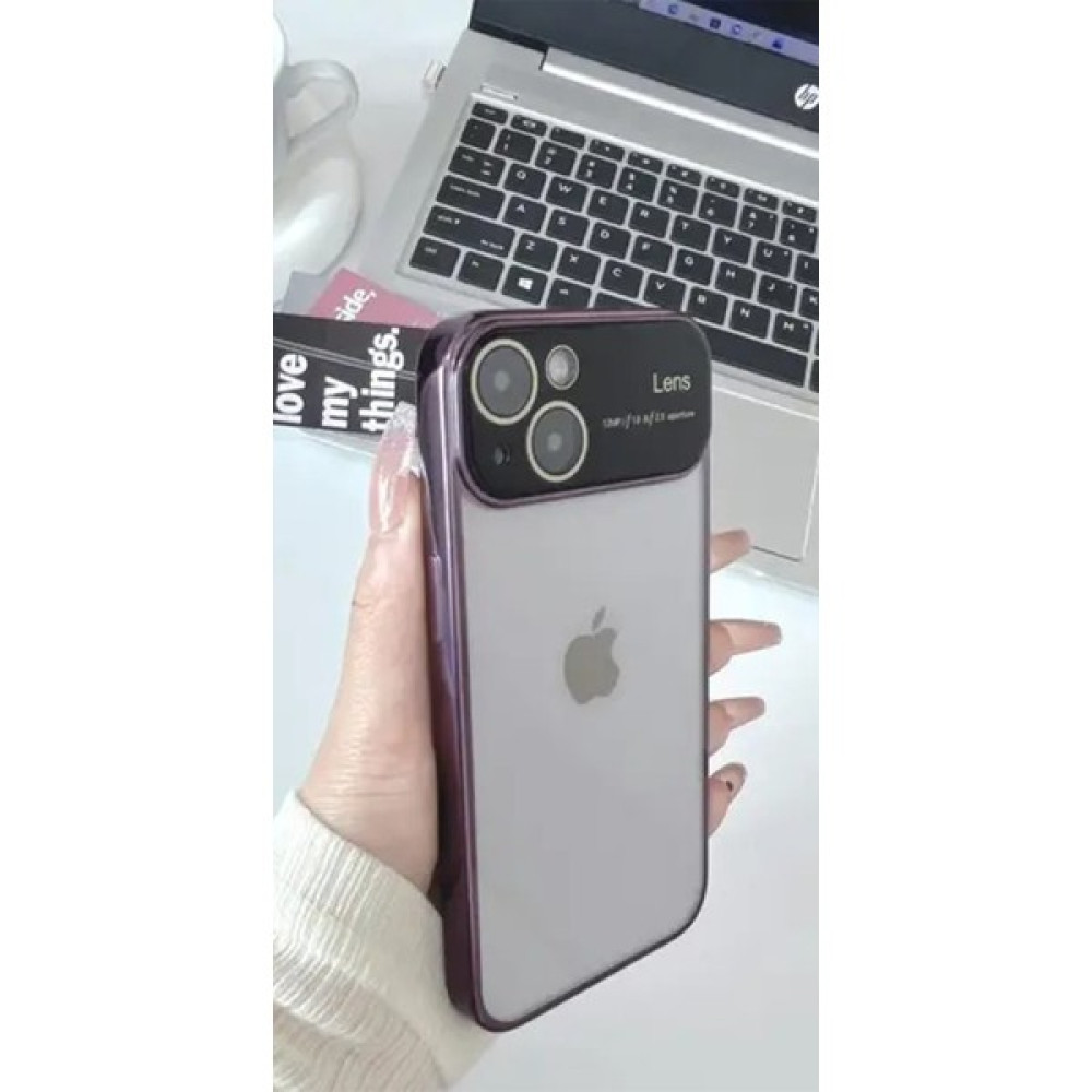 HappyCase Iphone 14 Kamera Korumalı Arkası Şeffaf Silikon Telefon Kılıfı - Mor Cep Telefonu Kılıfı Fiyatı
