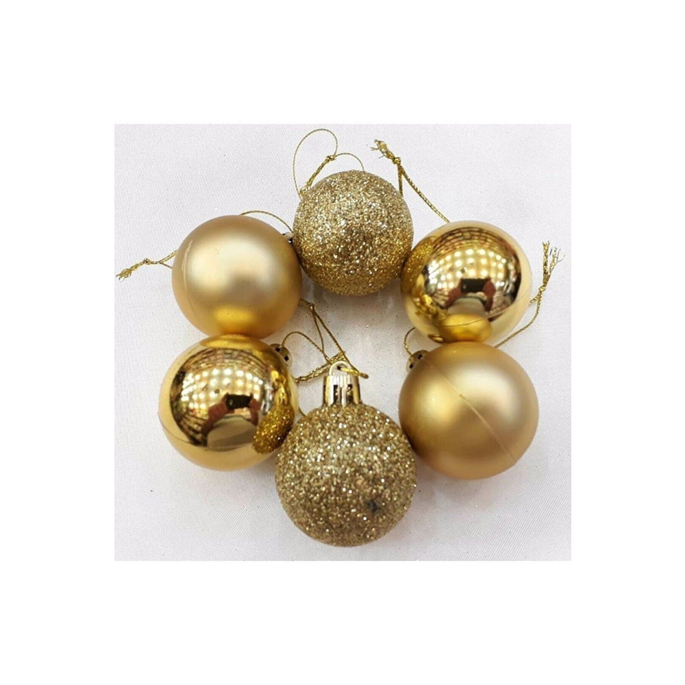 Happyland Yılbaşı Ağacı Süsleme 6 Cm Gold 6lı Gold Renkli Cici Top Büyük Boy Yaş Günü & Parti Fiyatı