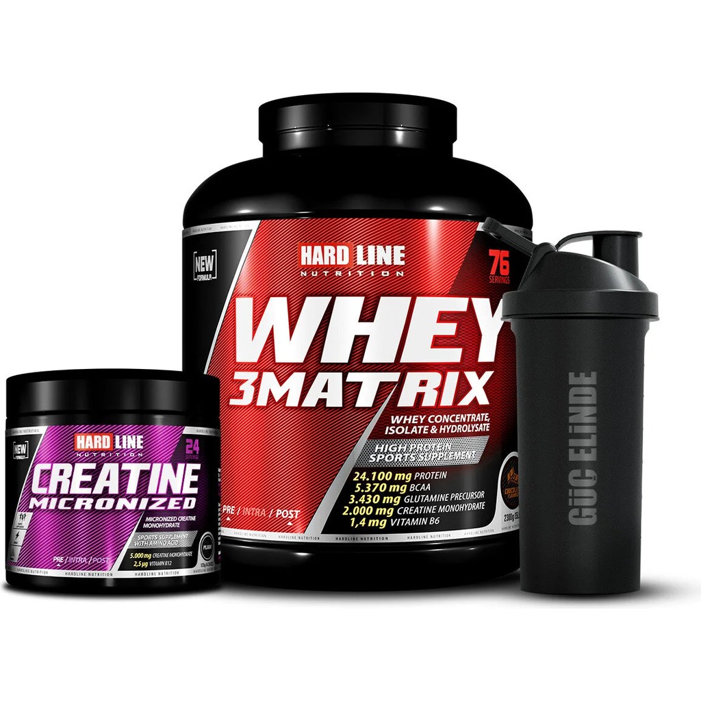 Hardline Nutrition Hardline 3Matrix 2300 gr Çikolata Aromalı + Kreatine 120 Gr +Shaker Diğer Fiyatı