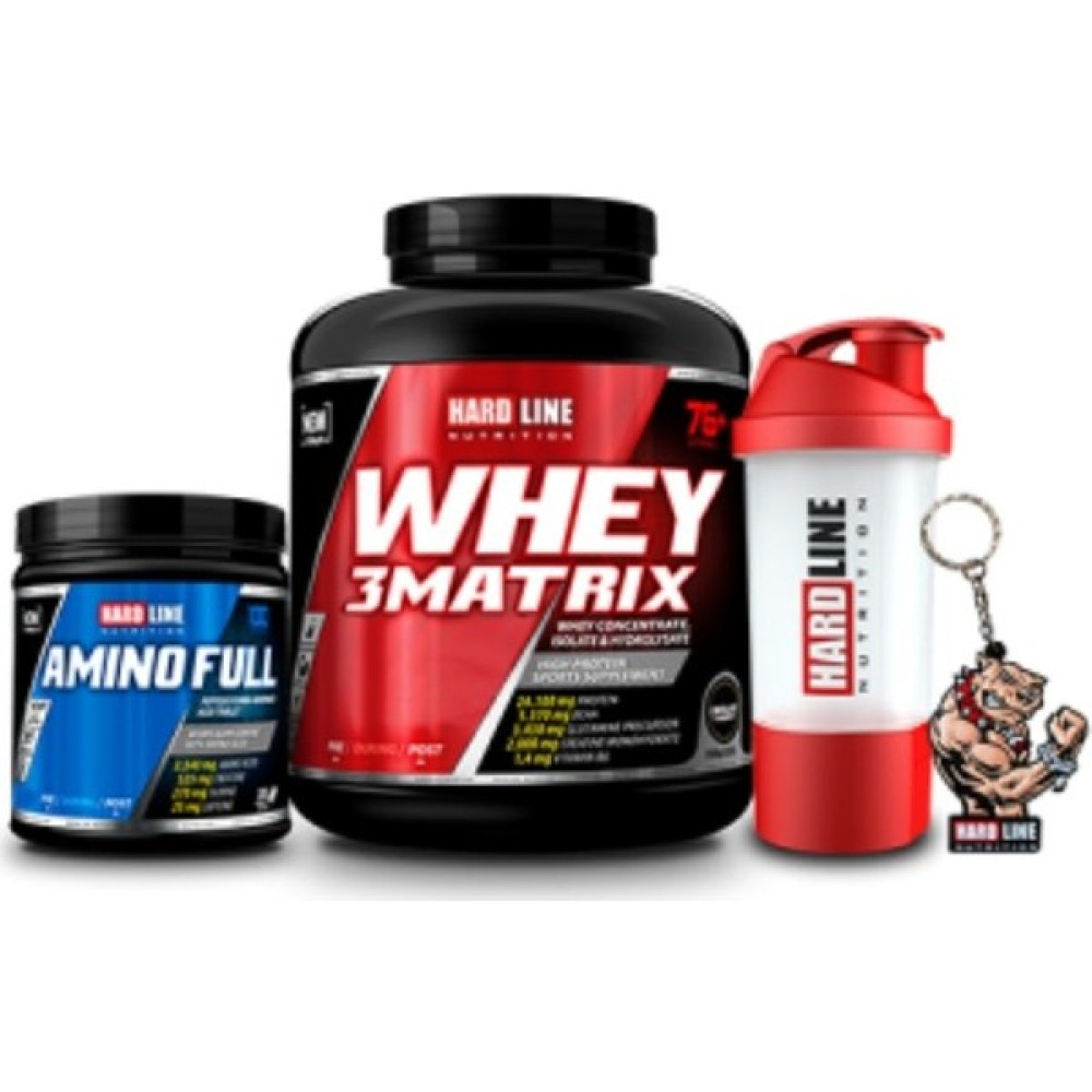 Hardline Nutrition Hardline Whey 3 Matrix 2300 gr + Amino Full 300 Tablet + Shaker 600 ml + 3D Maskot Anahtarlık Protein Tozları Fiyatı