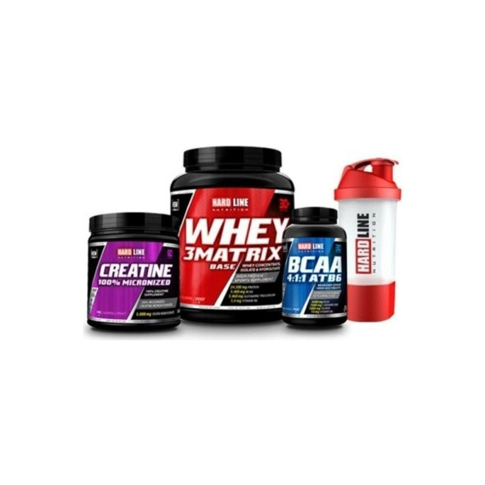 Hardline Nutrition Hardline Whey 3matrix 908 gr + Kreatin 300 gr + Bcaa 4:1:1 Atb6 120 Tablet Kombinasyonu - Çikolata Protein Tozları Fiyatı