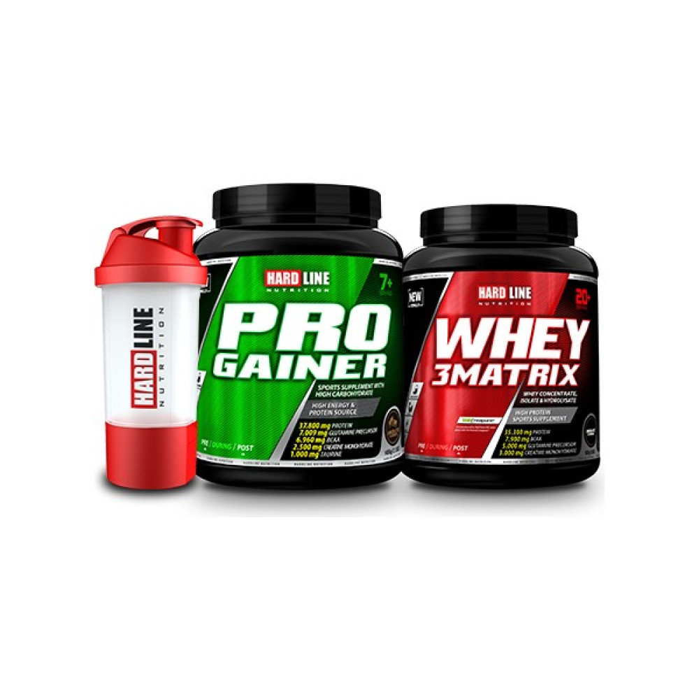 Hardline Nutrition Kas Kombinasyonu Progainer 1406 gr Whey3 Matrix 908 gr Protein Tozları Fiyatı