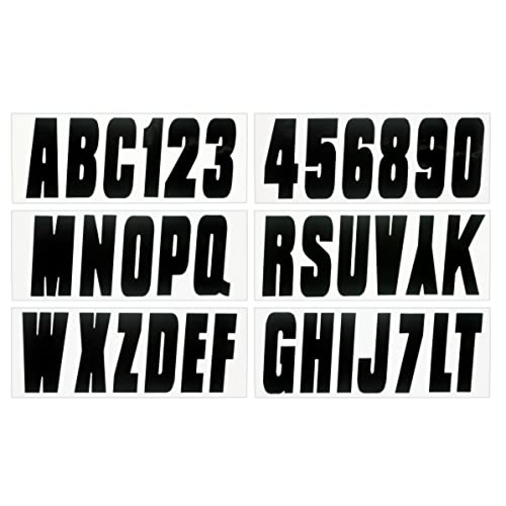 Hardline Products Series 350 Factory Matched 3-Inch Boat & PWC Registration Number Kit, Solid Black - BLK350EC