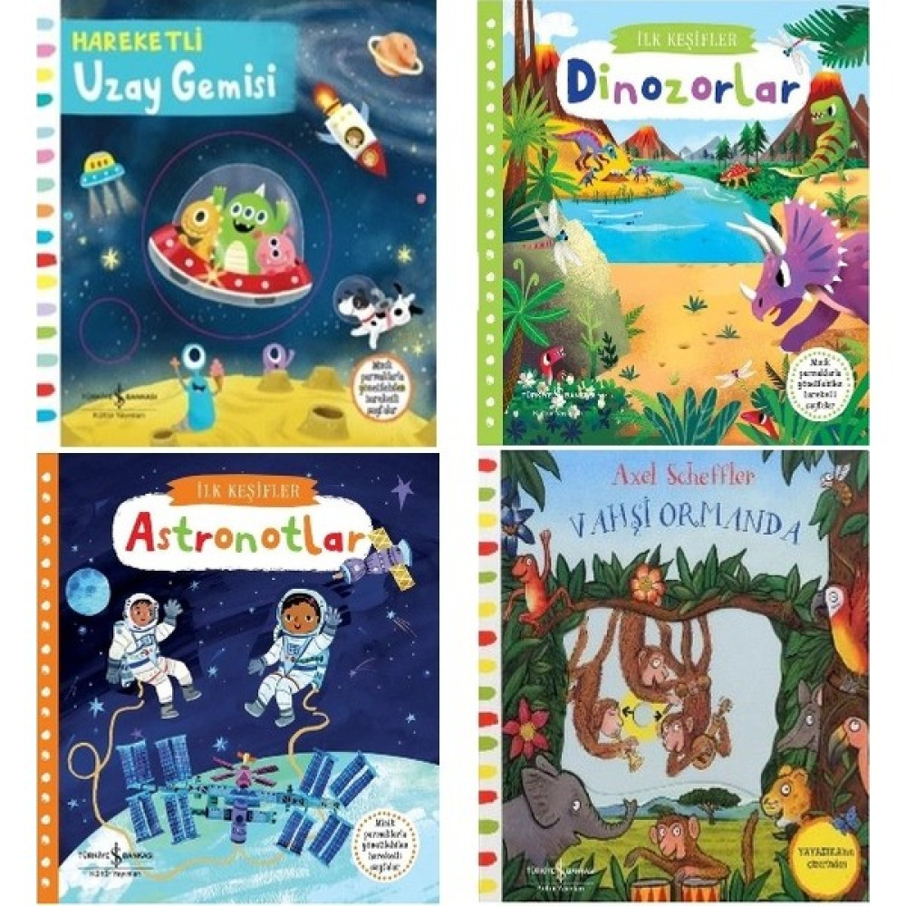 Hareketli Dinozorlar - Uzay Gemisi - Astronotlar - Vahşi Ormanda / Hareketli Kitaplar Serisi - Ciltli Zihinsel Gelişim Kitapları Fiyatı