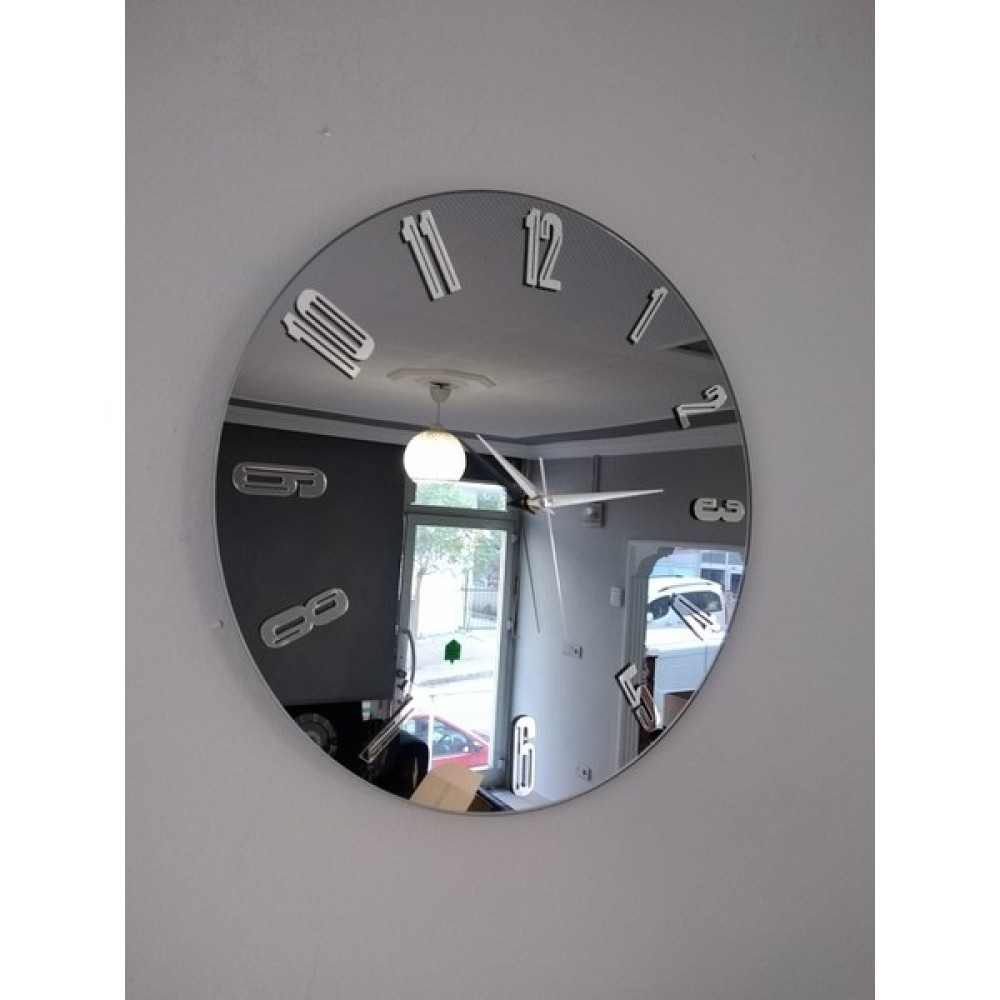 Harika Crown Gerçek Ayna Dekoratif Duvar Saati 40 cm - Gümüş Dekoratif Saat Fiyatı
