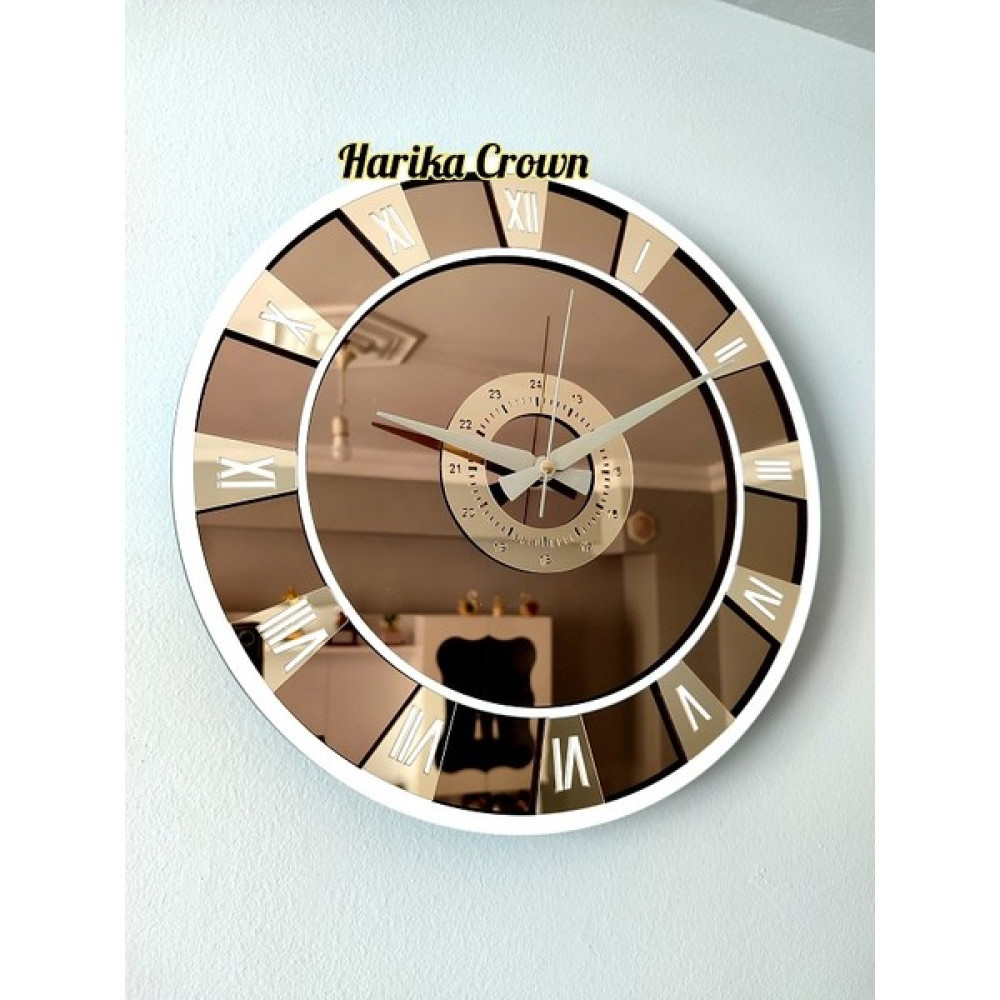 Harika Crown Gerçek Aynalı Dekoratif Duvar Saati (40- 50 Cm) - 40 cm Dekoratif Saat Fiyatı