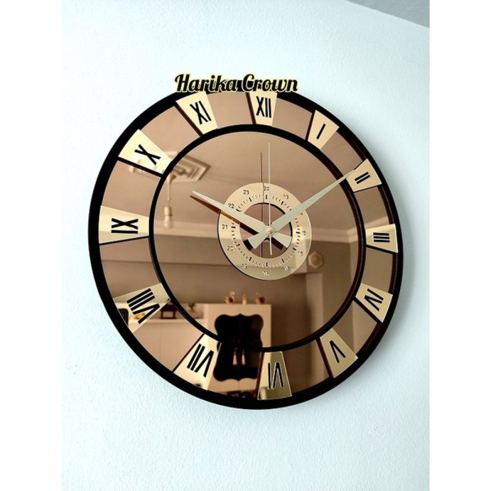 Harika Crown Gerçek Aynalı Dekoratif Duvar Saati (40- 50 Cm) - 50 cm Dekoratif Saat Fiyatı
