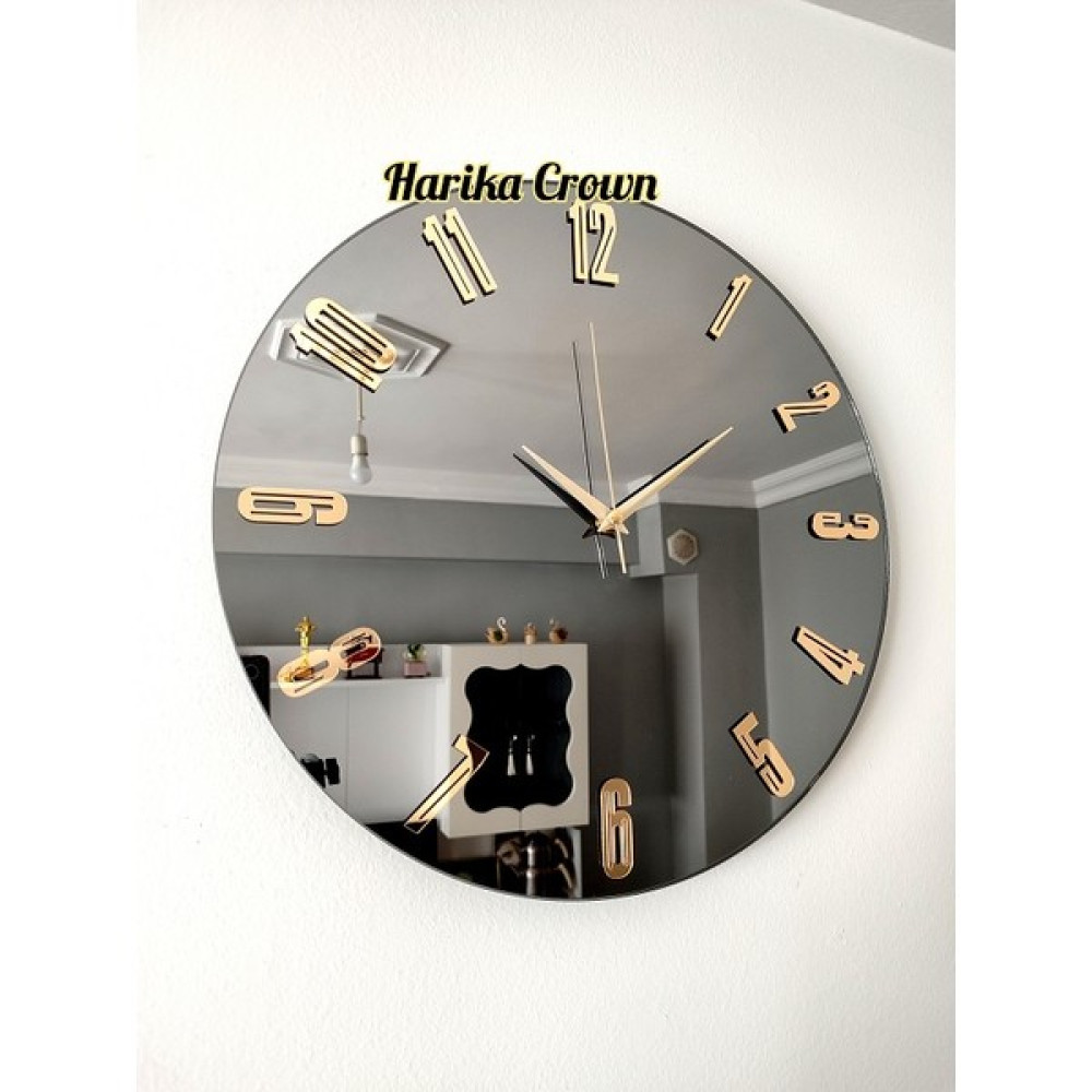 Harika Crown Gerçek Aynalı Dekoratif Duvar Saati ( 40 Cm) Dekoratif Saat Fiyatı