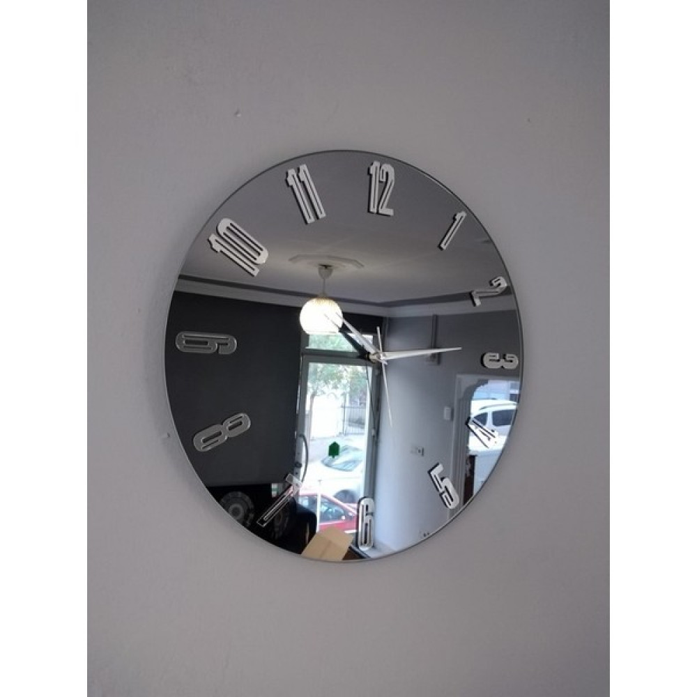 Harika Crown Gerçek Aynalı Dekoratif Duvar Saati(50 Cm) - Gümüş - 50 cm Dekoratif Saat Fiyatı