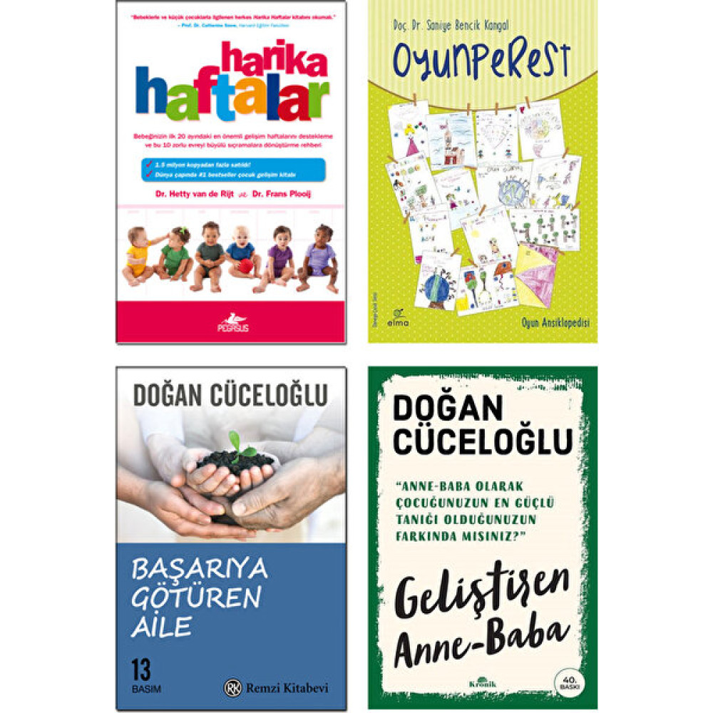 Harika Haftalar / Hetty Van De Rijt + Oyunperest / Saniye Bencik Kangal + Başarıya Götüren Aile + Geliştiren Anne Baba / Doğan Cüceloğlu – 4’lü Ebe... Aile & Çocuk Bakımı Fiyatı