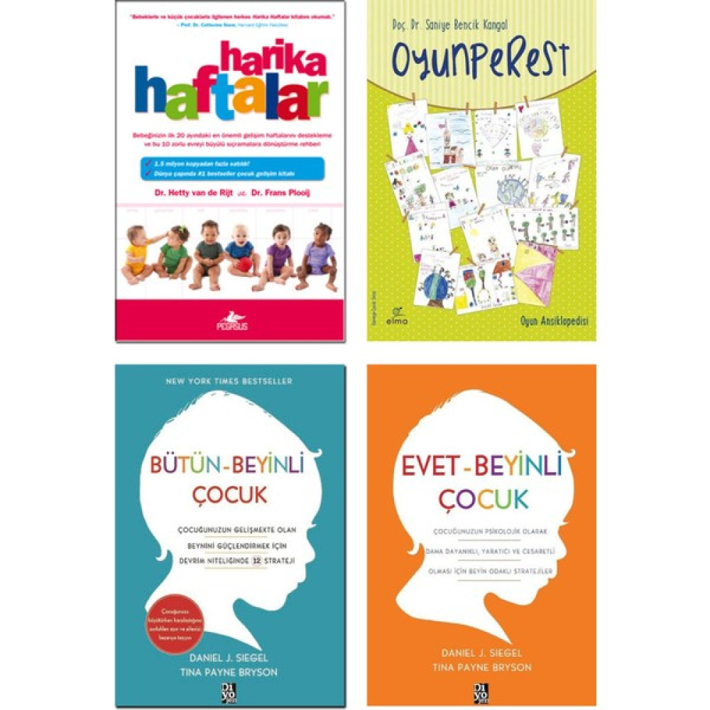 Harika Haftalar / Hetty Van De Rijt + Oyunperest / Saniye Bencik Kangal + Bütün Beyinli Çocuk + Evet Beyinli Çocuk / Daniel J. Siegel – 4’lü Ebevey... Aile & Çocuk Bakımı Fiyatı