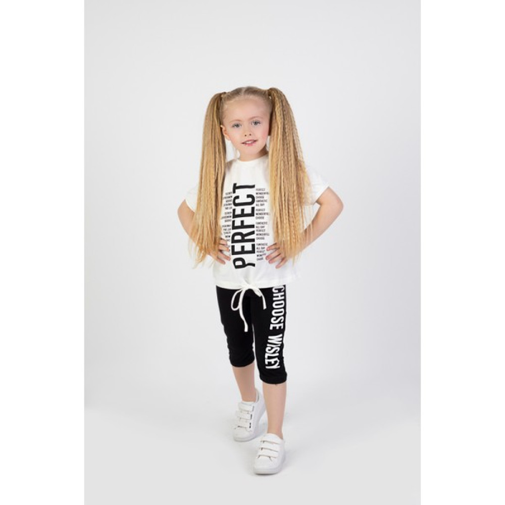 Harika Kids Kız Çocuk Kaprili Taytlı Kısa Kollu Perfect Baskılı Yazlık Basic Takım 6-9 Yaş Kız Çocuk Giyim Takımı Fiyatı