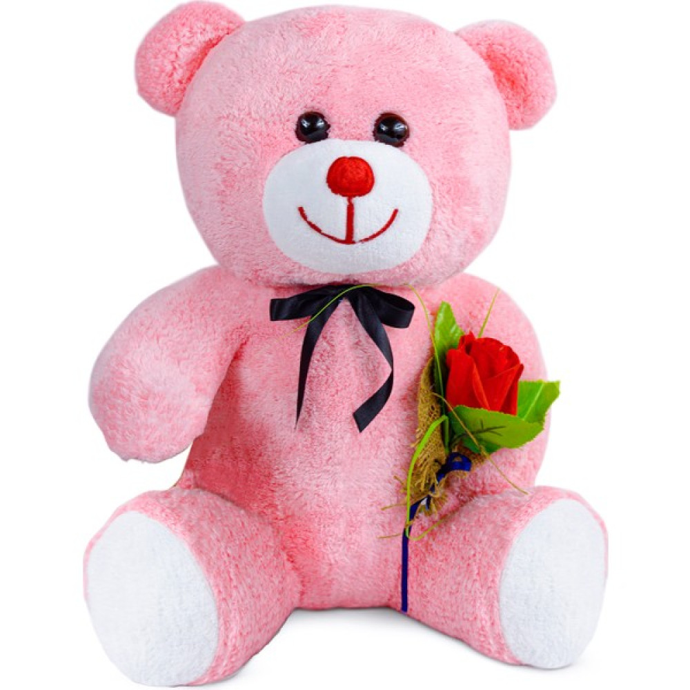 Harika Peluş Fabrikası 75 cm Elinde Gül Tutan Sevimli Ayıcık - Pembe Peluş Oyuncaklar Fiyatı