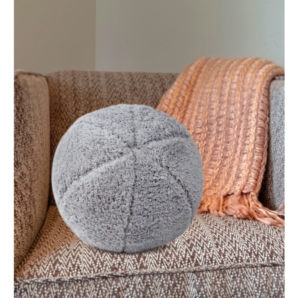 Harika Peluş Fabrikası Dekoratif Peluş Top Kırlent Yastık  - 40 x 40 cm - Gri Kırlent / Mobilya Yastığı Fiyatı