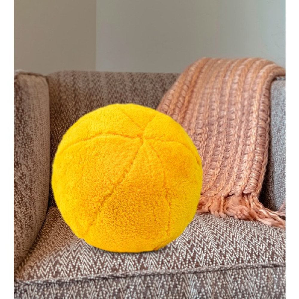 Harika Peluş Fabrikası Dekoratif Peluş Top Kırlent Yastık  - 40 x 40 cm - Sarı Kırlent / Mobilya Yastığı Fiyatı