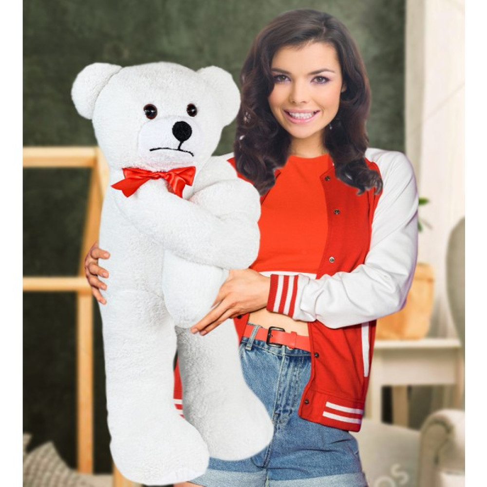 Harika Peluş Fabrikası Özgüner Oyuncak Küstüm, Trip Atan 80 cm Peluş Ayıcık - Beyaz Peluş Oyuncaklar Fiyatı