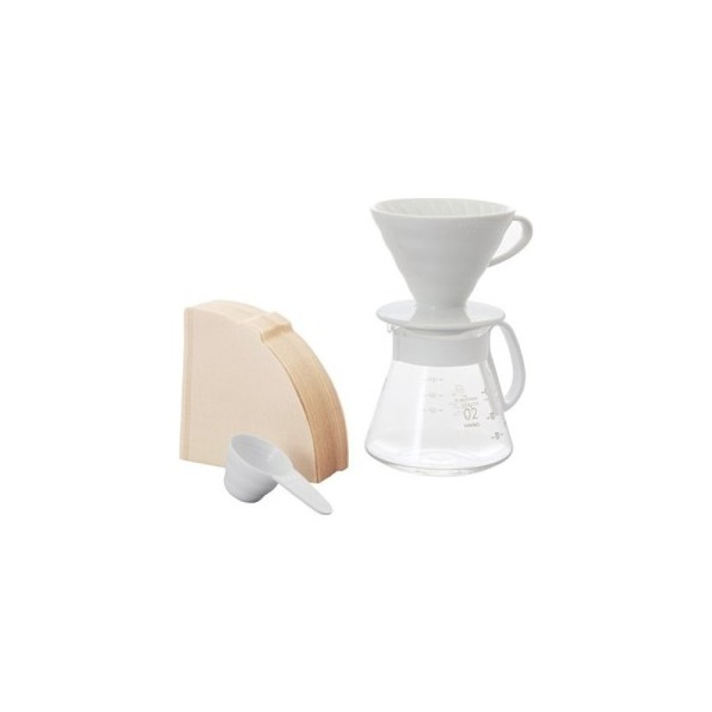 Hario V60 02 Coffee Maker (White Ceramic) - Harıo V60 02 Kahve Demleme Seti (Beyaz Seramik) Çay / Çaydanlık Setleri Fiyatı