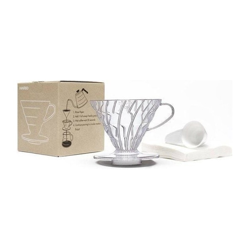 Hario V60 02 Dripper Şeffaf Plastik ve 40’lı Filtre Kağıdı Seti Çay / Çaydanlık Setleri Fiyatı