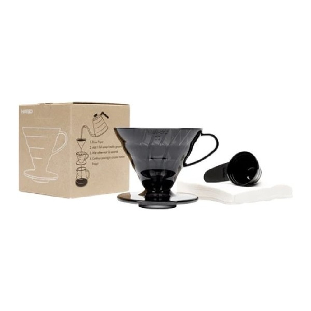 Hario V60 02 Siyah Plastik Dripper ve 40’lı Filtre Kağıdı Seti Çay / Çaydanlık Setleri Fiyatı
