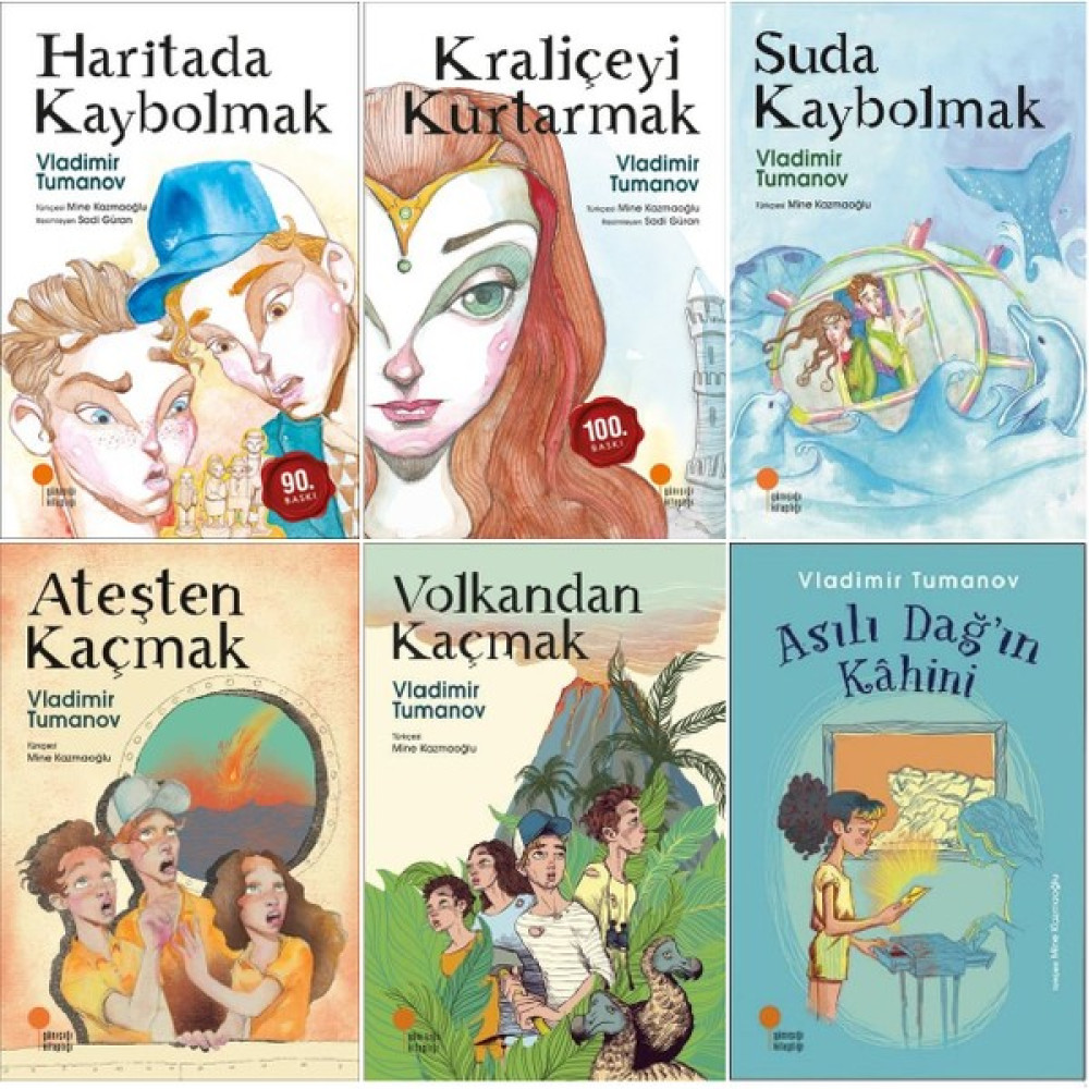 Haritada Kaybolmak - Kraliçeyi Kurtarmak - Suda Kaybolmak - Ateşten Kaçmak - Volkandan Kaçmak - Asılı Dağ'ın Kahini 6 Kitap - Vladimir Tumanov Çocuk Öykü Fiyatı