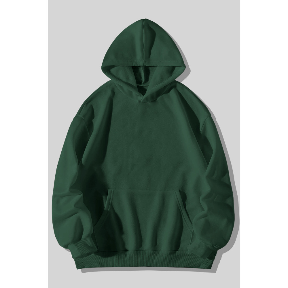 Harmandar 3 Iplik Kalın Pofuduk Baskısız Yeşil Unisex Kanguru Cepli Kapüşonlu Sweatshirt Hoodie S Beden Bayan Sweatshirt Fiyatı