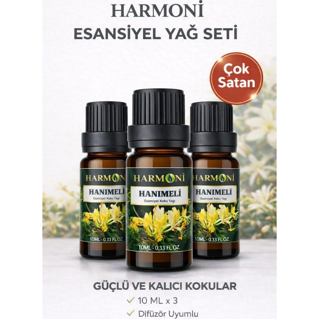 Harmoni Hanımeli Esansiyel Uçucu Koku 3x10ML Difüzör Esansı Buhurdanlık Yağı ve Oda Kokusu - HANIMELİ ÇİÇEĞİ Evcil Hayvan Ürünleri Fiyatı